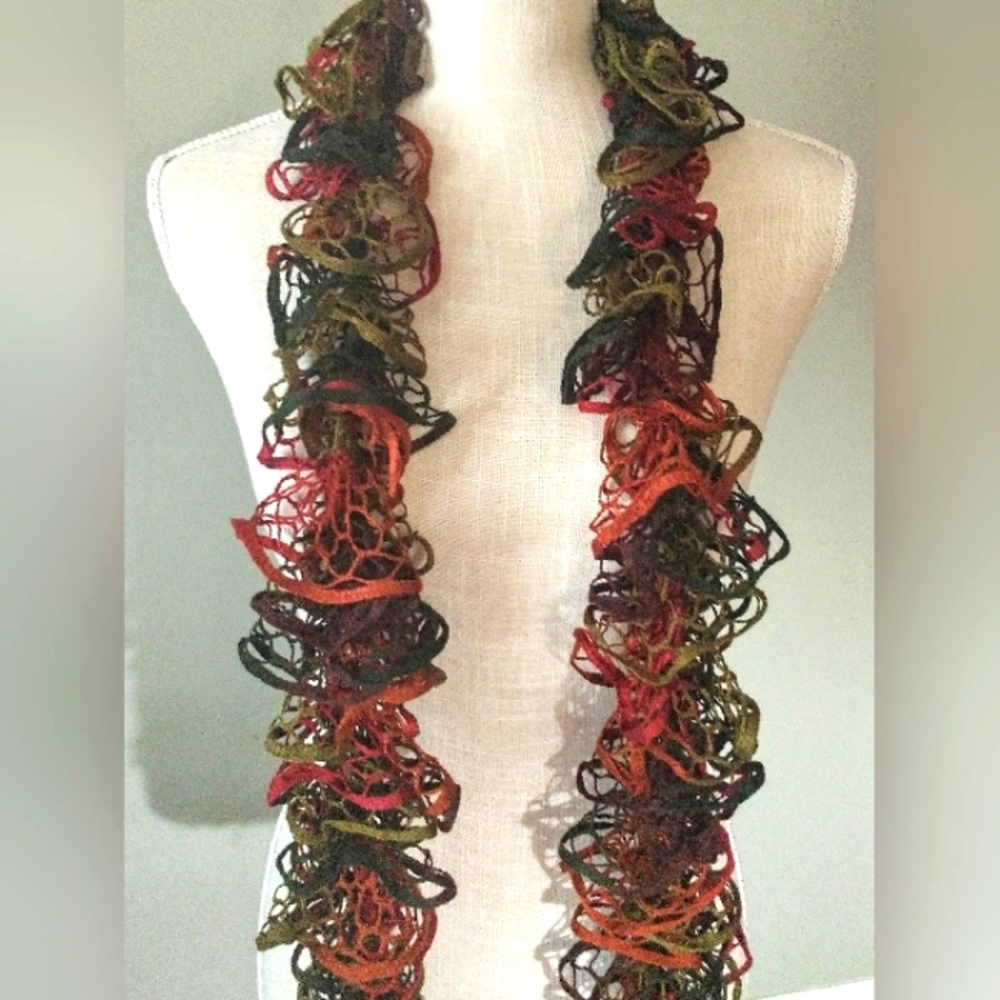 Ruffle Sashay Scarf in Fall Colors - NWT - Funky Eye Catcher
